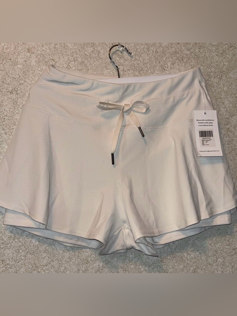 Everyday White Athletic Drawstring Shorts for Women